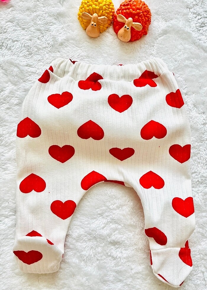 Kırmızı kalpli yenidoğan hastane çıkışı kız bebek takımı - Görsel 2