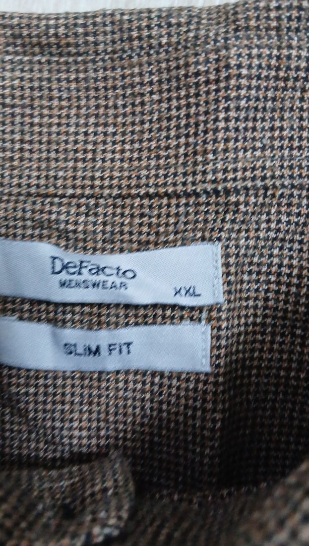 Bej Erkek Keten Gömlek, Uzun Kollu, Düğmeli - Görsel 3