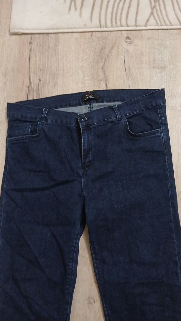 Lacivert Midi Denim Kadın Pantolon - Görsel 2