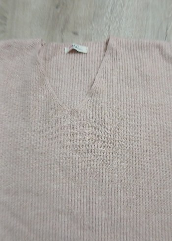 Bej V Yaka Kadın Triko Kazak - Görsel 2