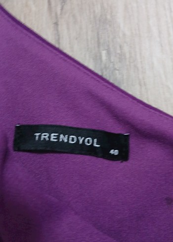 Mor Midi Straplez Drapeli Kadın Elbise - Görsel 3