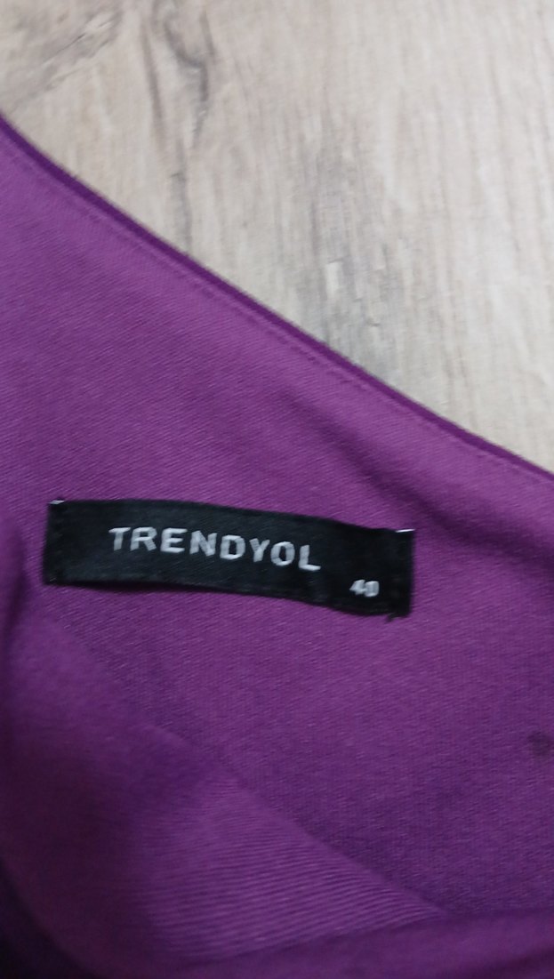 Mor Midi Straplez Drapeli Kadın Elbise - Görsel 3