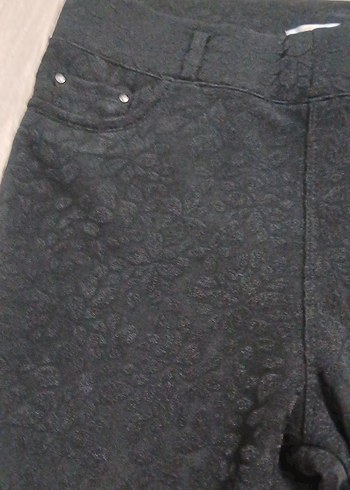 Siyah Kadın Denim Kumaş Pantolon - Görsel 2