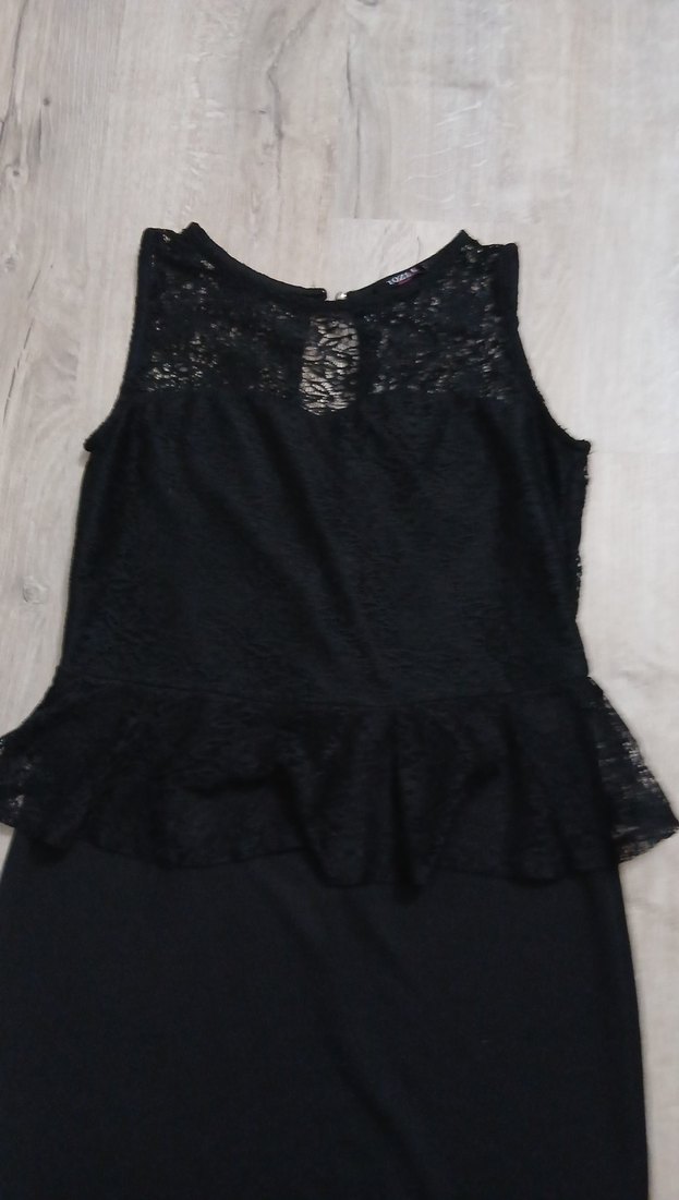 Siyah Dantelli V Yaka Mini Elbise - Görsel 3