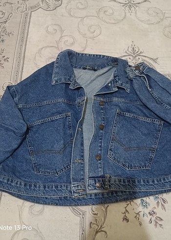 Düğmeli Mavi Kadın Denim Ceket