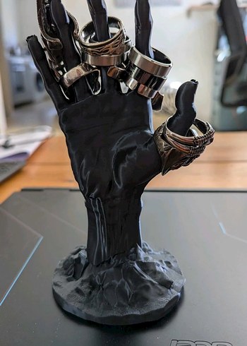 Gotik Tarz Siyah Kadın El Takı Yüzük Tutucu - Görsel 3