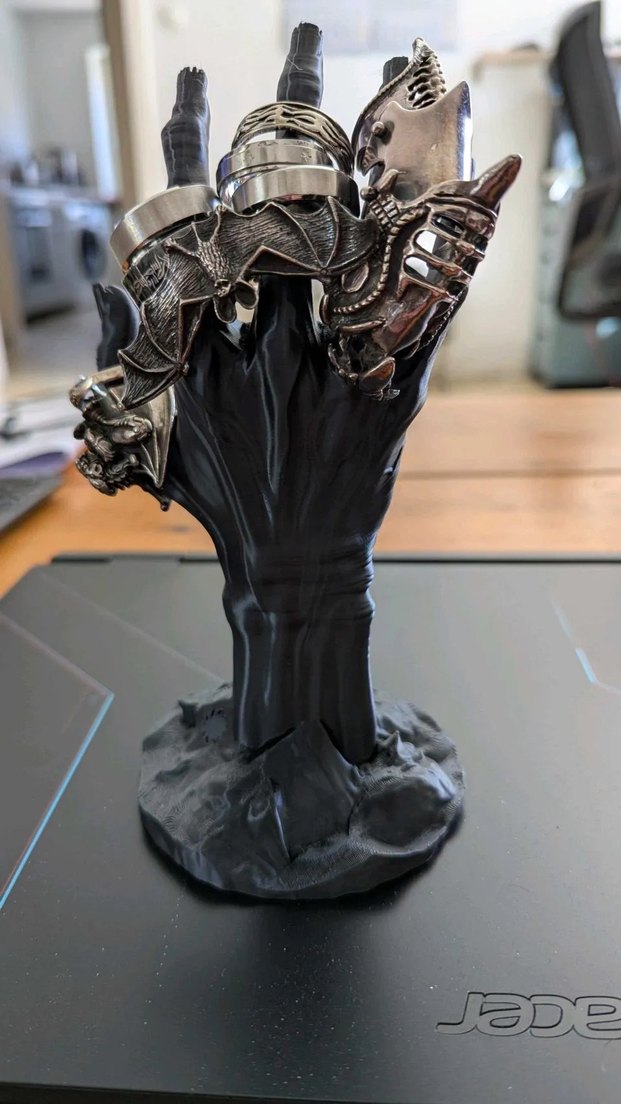 Gotik Tarz Siyah Kadın El Takı Yüzük Tutucu - Görsel 4