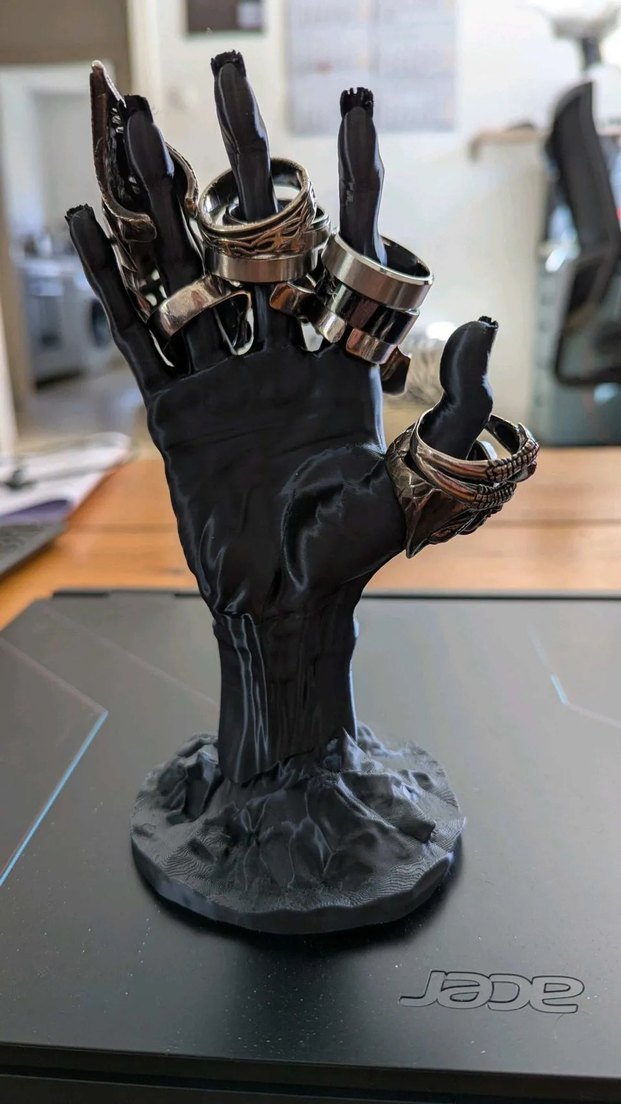 Gotik Tarz Siyah Kadın El Takı Yüzük Tutucu - Görsel 3