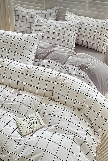 Diğer LAVENYA HOME Çift Kişilik Çift Taraflı yatak örtüsü Kareli
