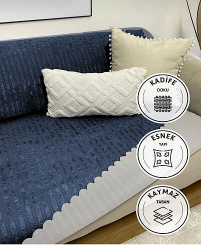 Lavenya Home bambu çizgili koltuk örtüsü