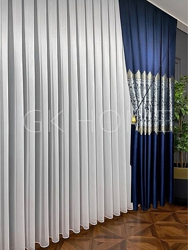 Beden Lavenya home pano fon perde damask çiçek desenli fon perde sık