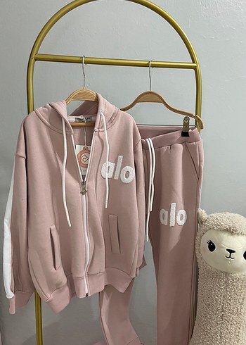 Kızlar için Pembe Kapüşonlu Rahat Eşofman Takımı 8-12 yaş - Görsel 2