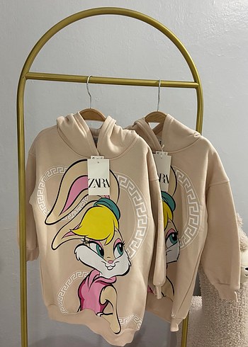 Kız Çocuk Bej Baskılı Sweatshirt 3-8 yaş - Görsel 2