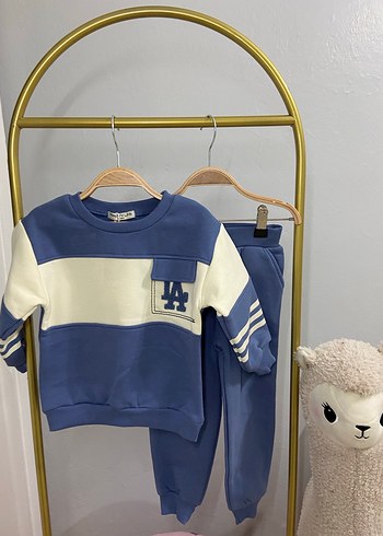 Mavi Bebek Erkek Örme Sweatshirt ve Eşofman Takımı 2-5 yaş - Görsel 2