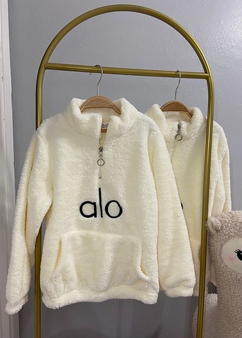 Kız - Erkek Çocuk Kapüşonlu Beyaz Peluş Sweatshirt  8-12 yaş - Görsel 2