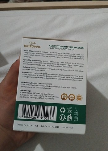 Biozomal Keten Tohumu Yüz Maskesi 100 ml - Görsel 5