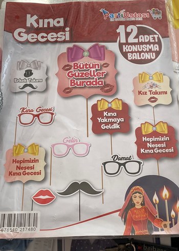 Kına Gecesi Konuşma Balonları 12 Adet - Görsel 2