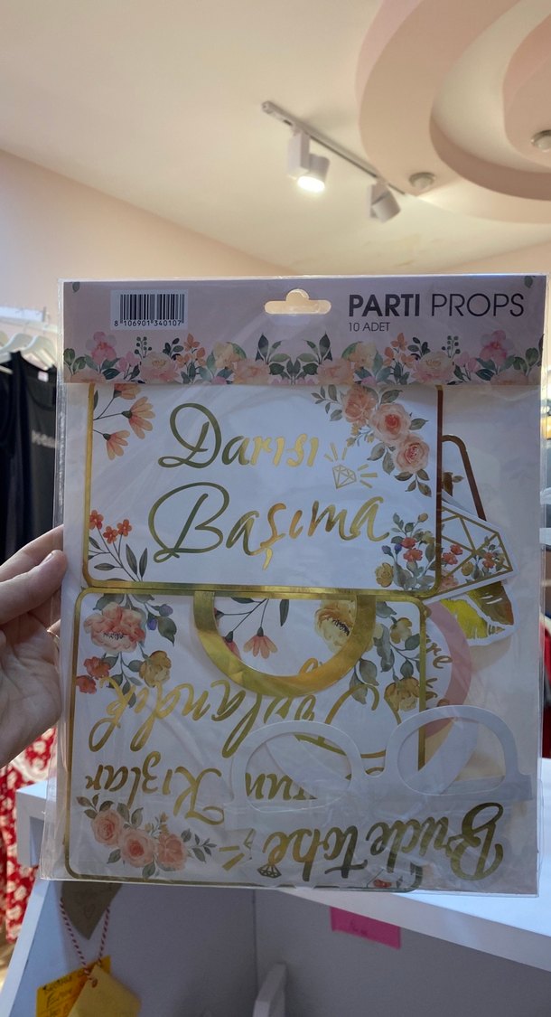 Altın Renkli Konuşma Balonu Parti Seti - Görsel 2