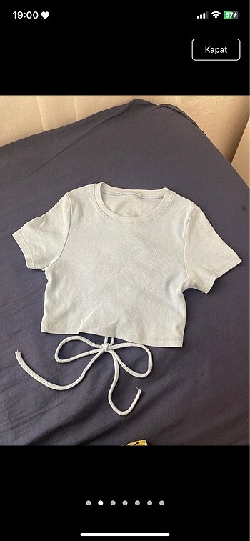 Bershka Bebek Mavisi Mini Üst