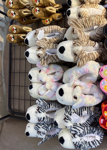 Kızlar için Renkli Zebra Desenli Sıcak Ev Terlikleri - Görsel 2