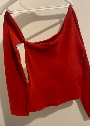 Kırmızı Uzun Kollu Triko Kadın Kazak - Görsel 4