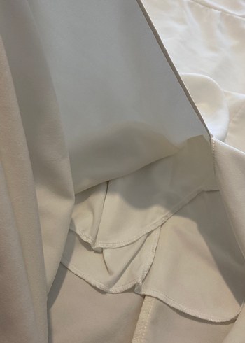 Tüylü Straplez Uzun Nikah Elbise - Görsel 9