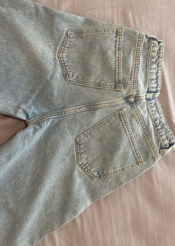 Zara Mavi Jean Düğmeli Bol Kesim Jean - Görsel 9