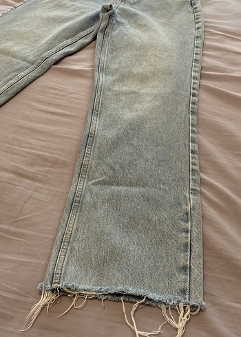 Zara Mavi Jean Düğmeli Bol Kesim Jean - Görsel 5