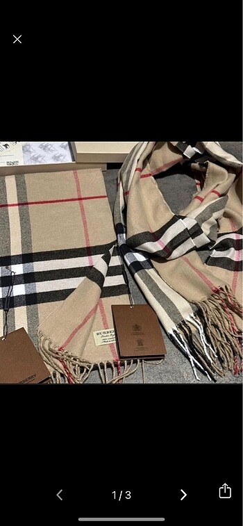 Burberry Kaşmir Pamuk Unisex Şal