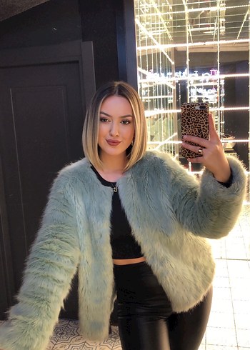 Bohem Midi Taklit Kürk Ceket - Görsel 6