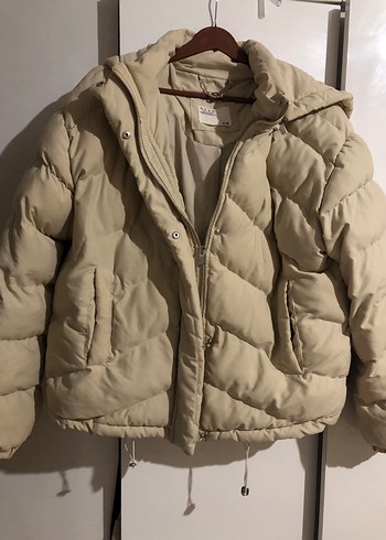 Bej Kadın Midi Kışlık Mont, Düğmeli - Görsel 2