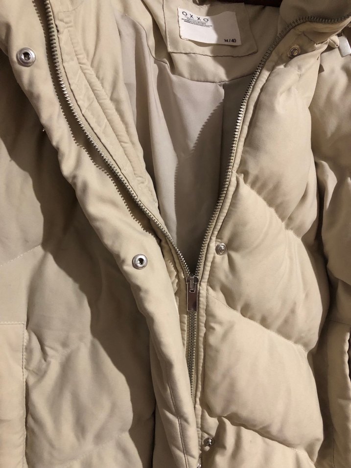 Bej Kadın Midi Kışlık Mont, Düğmeli - Görsel 3