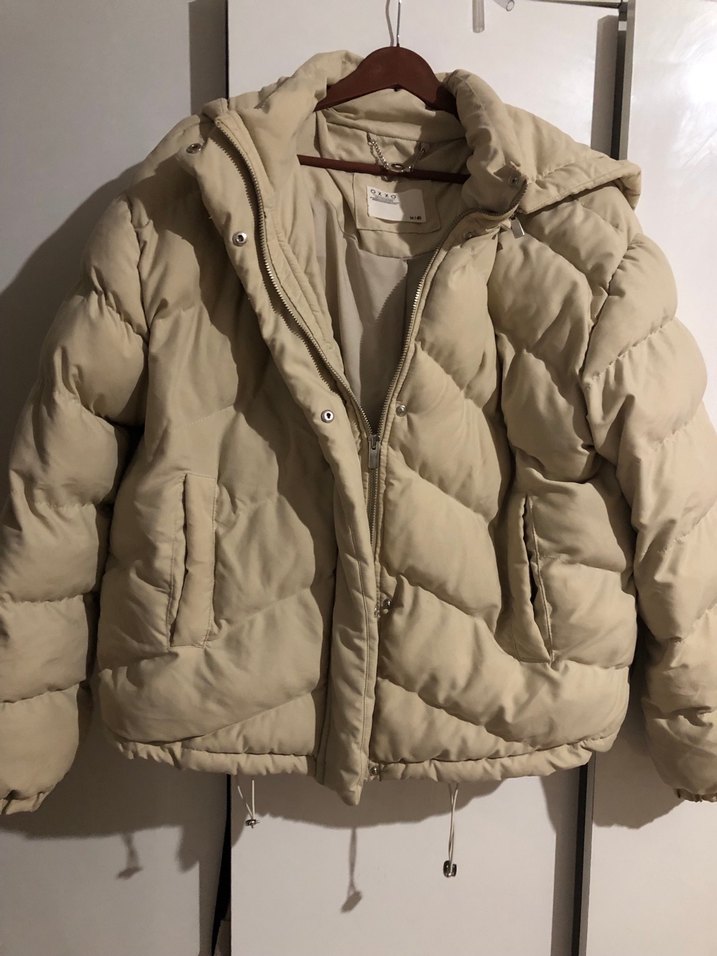 Bej Kadın Midi Kışlık Mont, Düğmeli - Görsel 2