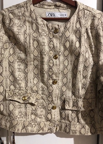 Yılan Desenli,, Kısa Kesim Kadın Ceket - Görsel 4