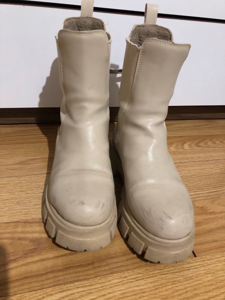 Bej Kadın Platform Topuklu Botlar - Görsel 5