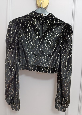 TrendYol Siyah altın sarılı crop - Görsel 2