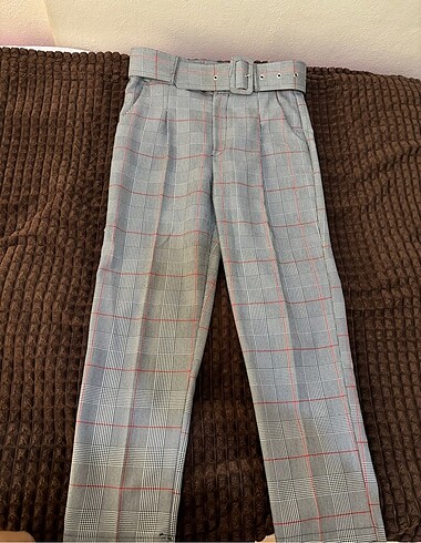 Kemerli Kısa Paça Cigarette Pantolon - Görsel 2