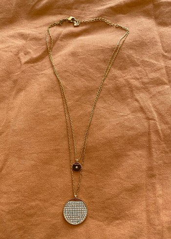 Swarovski Rose İki Sıralı Zincir Kolye - Görsel 3