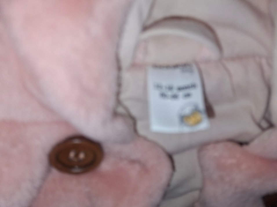 Düğmeli Pembe Kız Bebek mont 12-18 Ay - Görsel 3