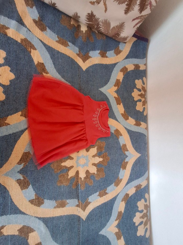 İnci Detaylı Pembe Kız Çocuk Elbisesi - Görsel 4