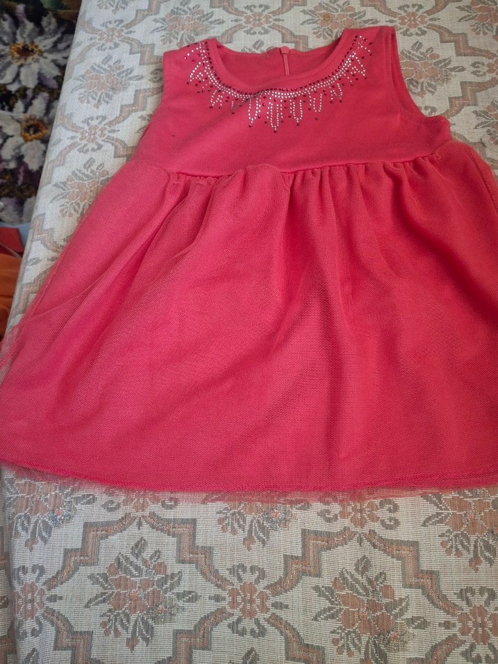 İnci Detaylı Pembe Kız Çocuk Elbisesi - Görsel 2