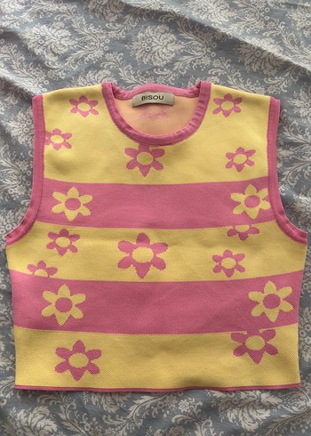 Pembe Sarı Çiçekli bluz