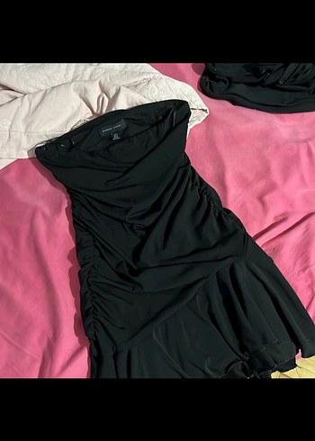 Bershka bershka Straplez Mini Siyah Gotik Elbise