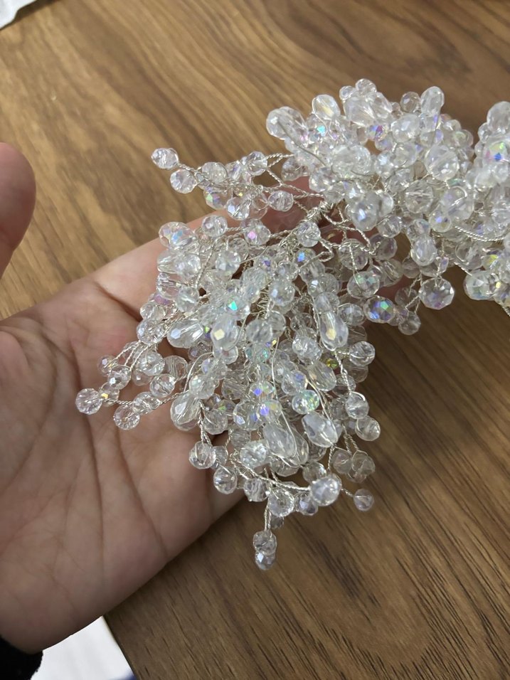 Beyaz Boncuklu Bohem Saç Aksesuarı - Görsel 2