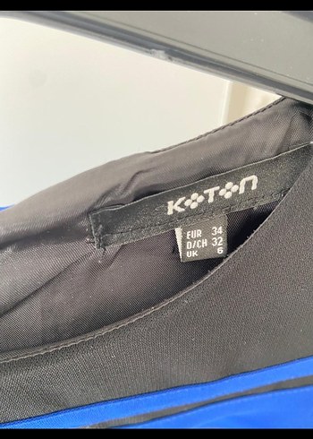 xs Beden Mavi Çizgili Uzun koton elbıse