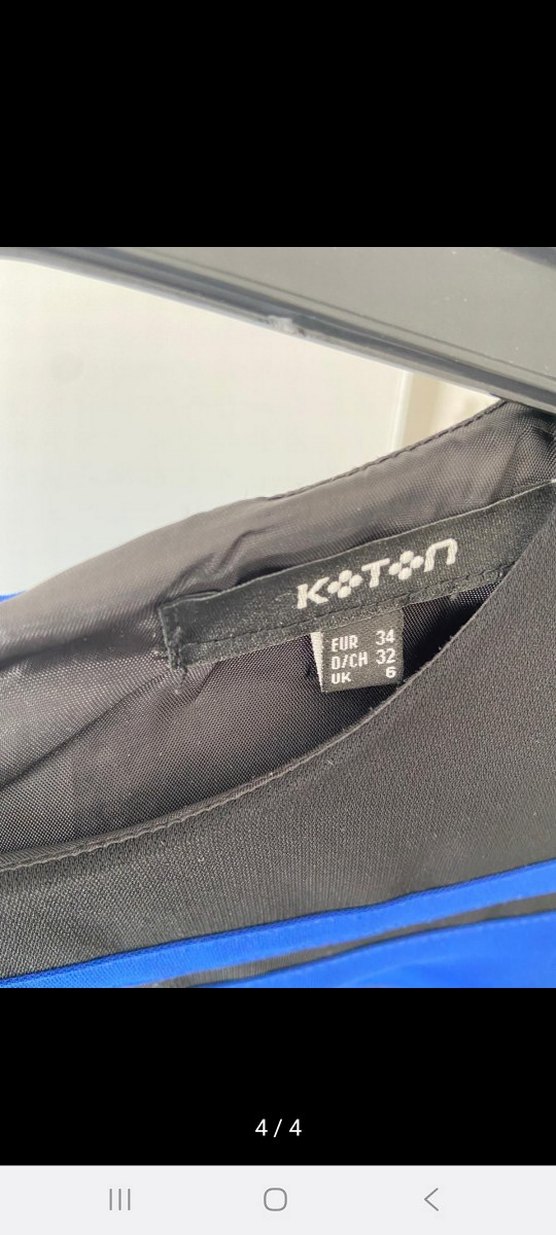 Mavi Çizgili Uzun koton elbıse - Görsel 3