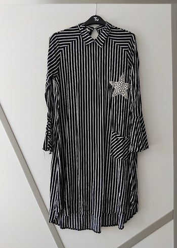 xl Beden siyah Renk Uzun Kollu Siyah Beyaz Zebra Desenli Gömlek