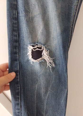 34 Beden Kemer Detaylı Rahat Kesim erkek Kot Pantolon