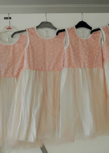 5 Yaş Beden Dantel Detaylı Pembe Kız Çocuk Elbise