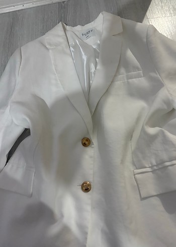 Zara Beyaz İki Dugmeli Blazer Ceket